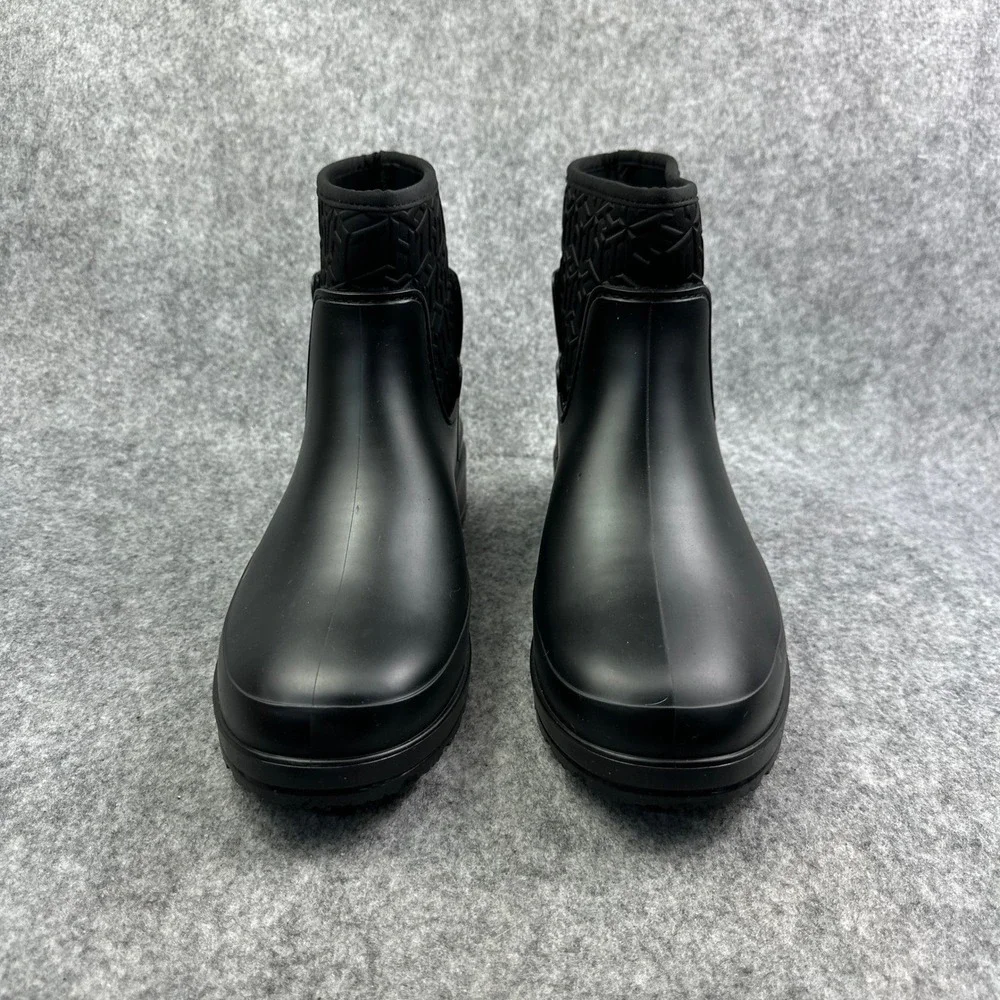 Tommy Hilfiger Benio Black Faux Fur Lined Rain Boots Womens 10M TWBENIO
